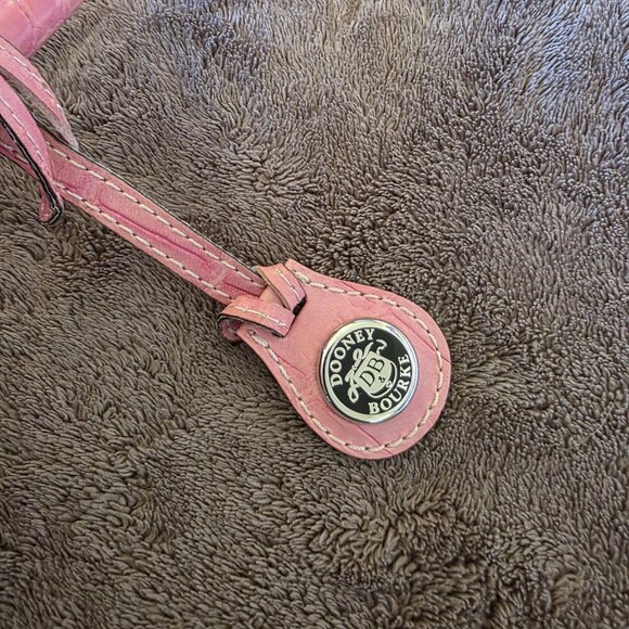 Dooney & Bourke Pink Croc Embossed Leather Satchel Nile Collection Vintage - Picture 7 of 16